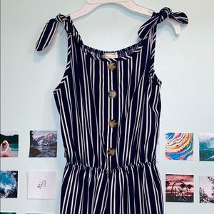 Navy Striped Jumpsuit